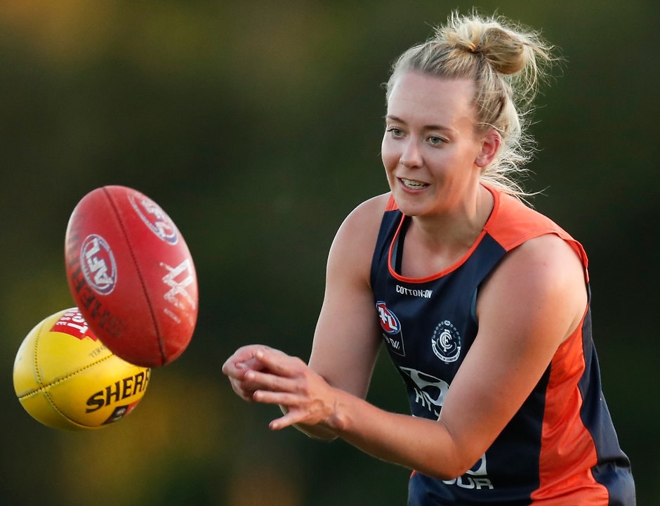 AFLW 2018 Training - Carlton 180118 Carlton's inaugural skipper in the AFLW will don the red, white and black of the Southern Saints. - St Kilda Saints